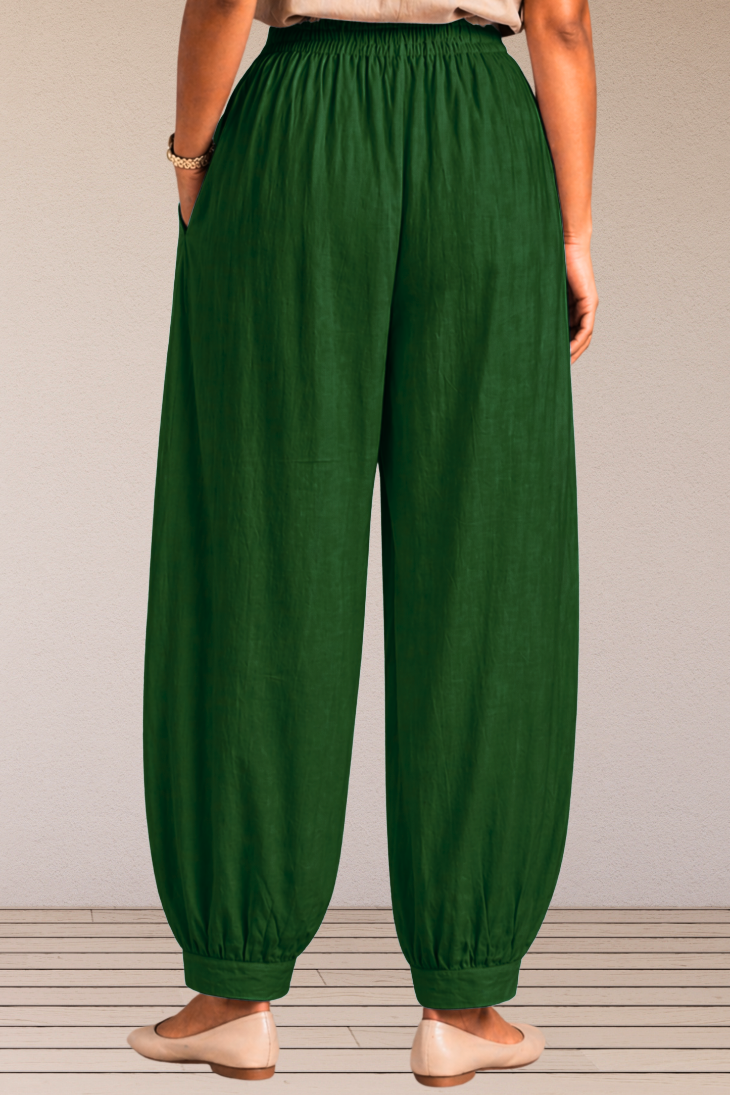 Bottle Green Cotton Afghani Pants