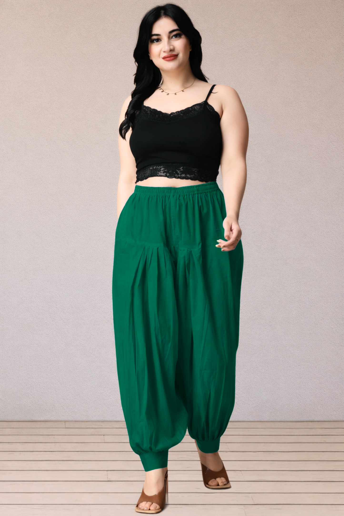 Bottle Green Cotton Afghani Salwar