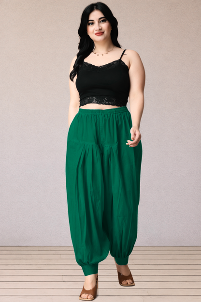 Bottle Green Cotton Afghani Salwar