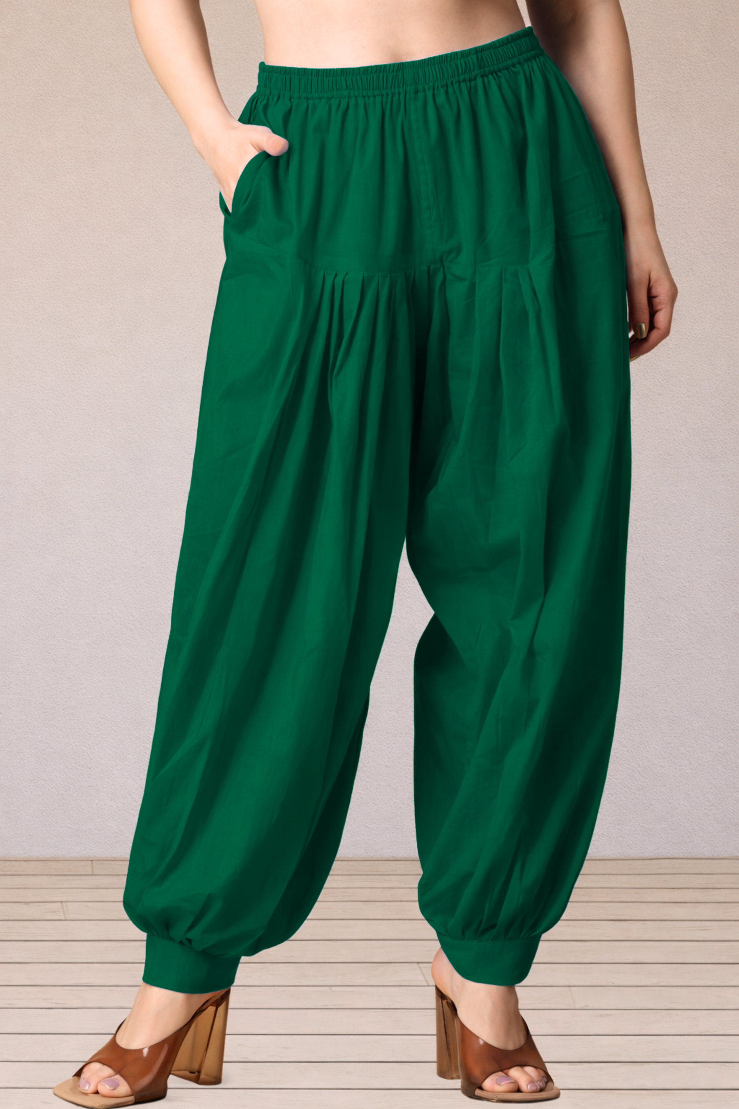 Bottle Green Cotton Afghani Salwar