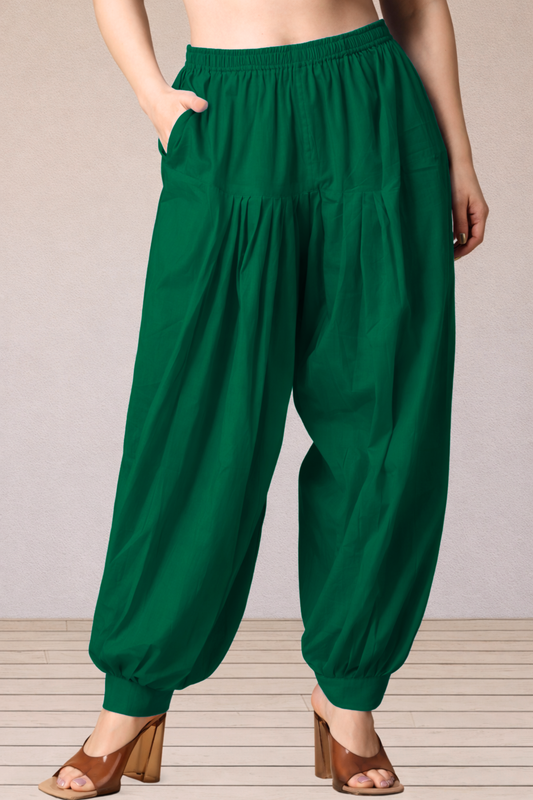 Bottle Green Cotton Afghani Salwar