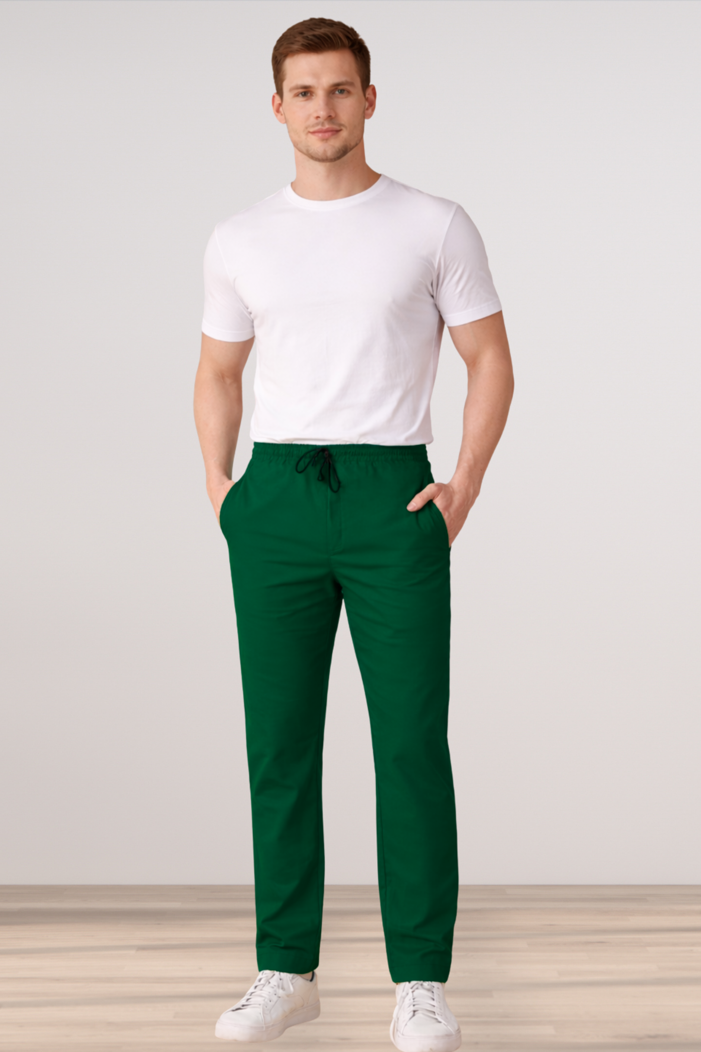 Bottle Green Cotton Track Pants