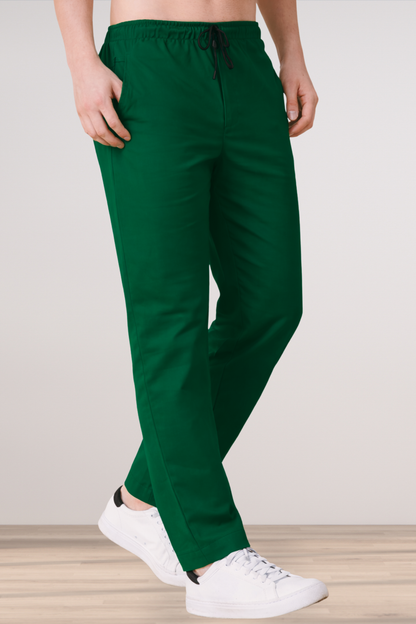 Bottle Green Cotton Track Pants