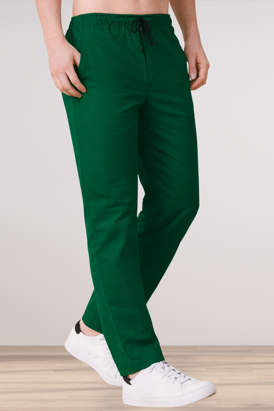 Bottle Green Cotton Track Pants