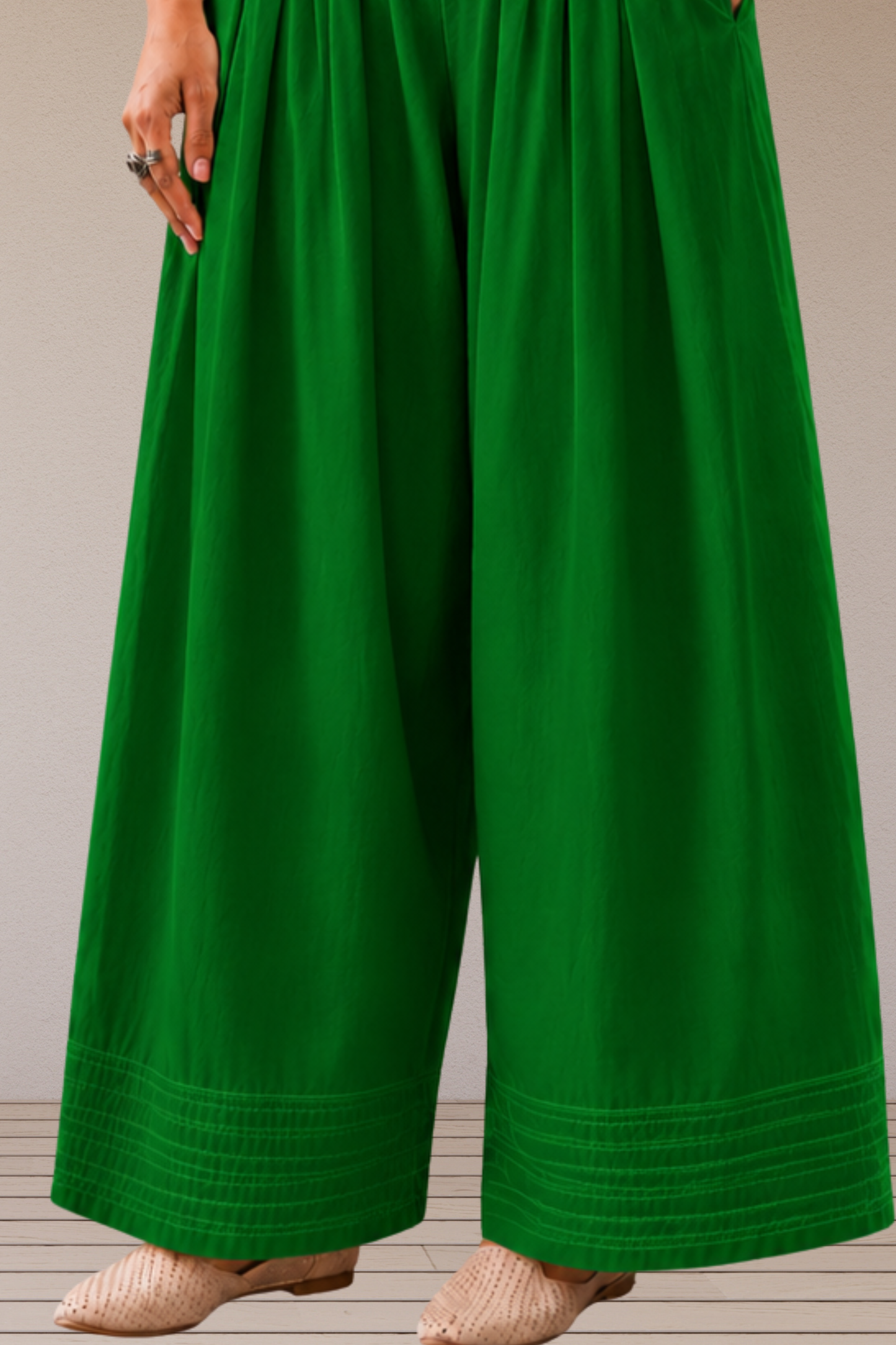 Dark Green Cotton Farshi Salwar