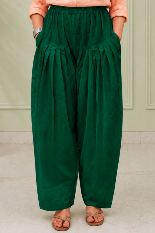 Bottle Green Cotton Farshi Salwar