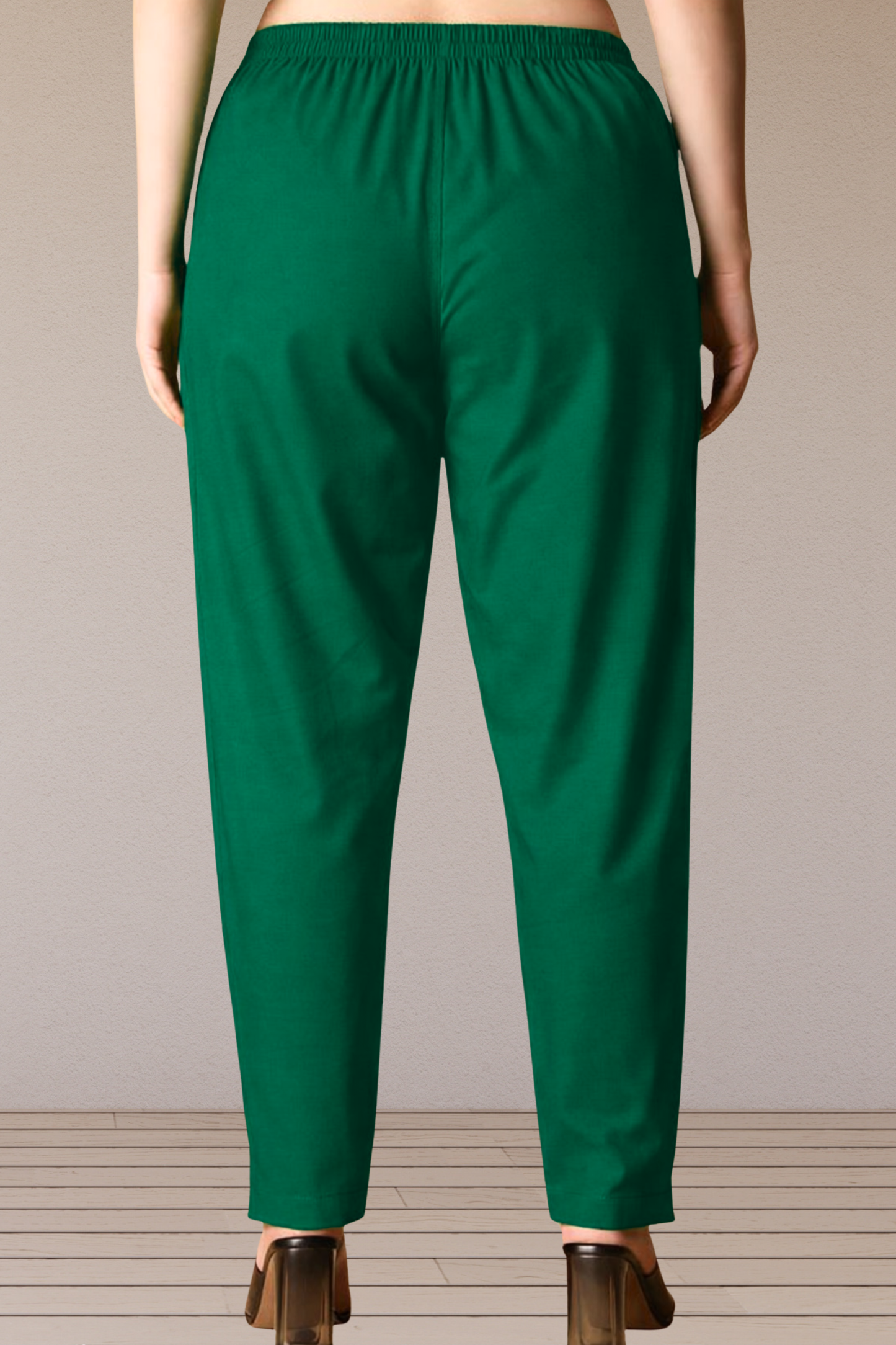 Bottle Green Poplin Cotton Pant
