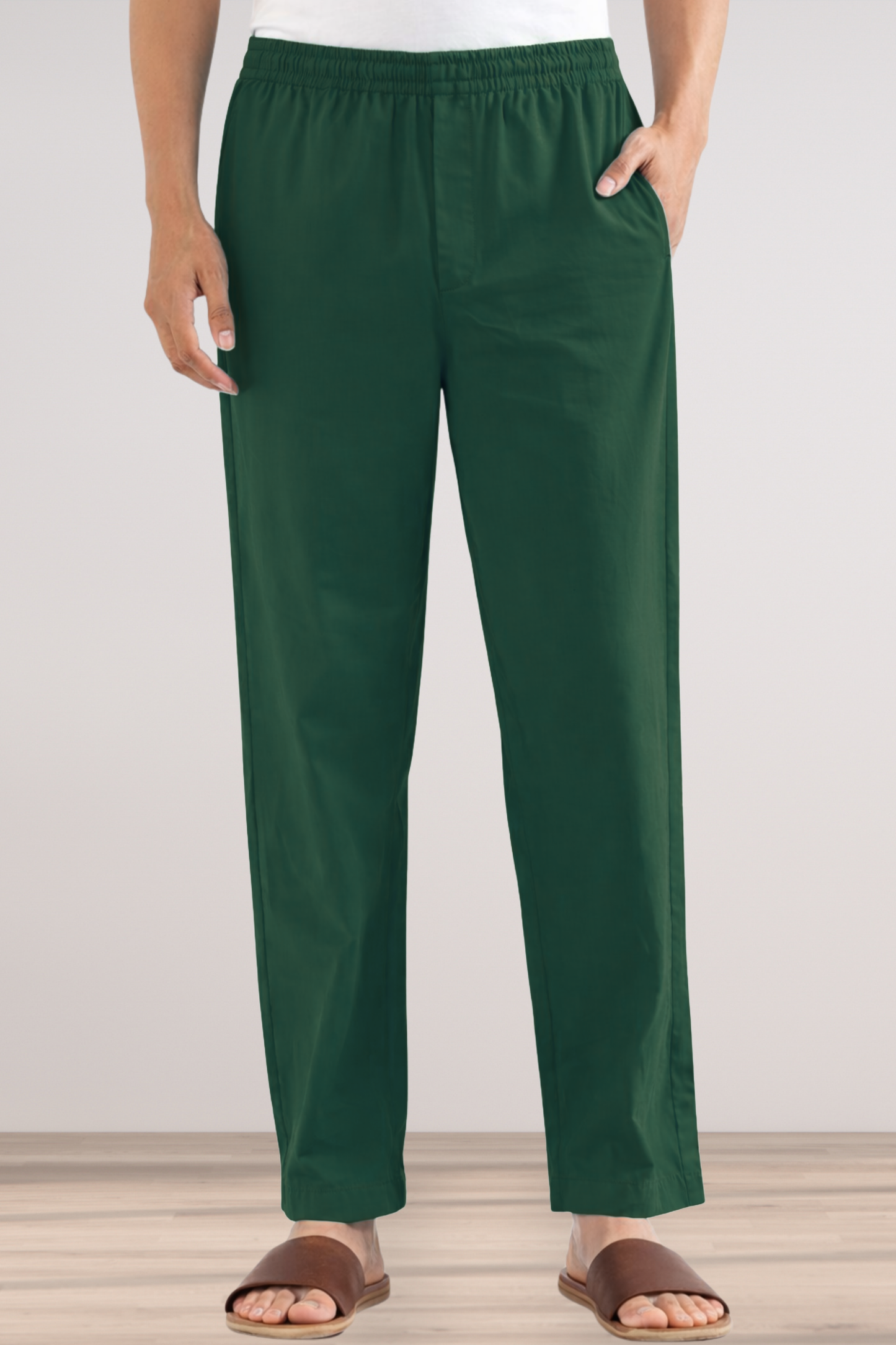 Bottle Green Cotton Pant Pajama