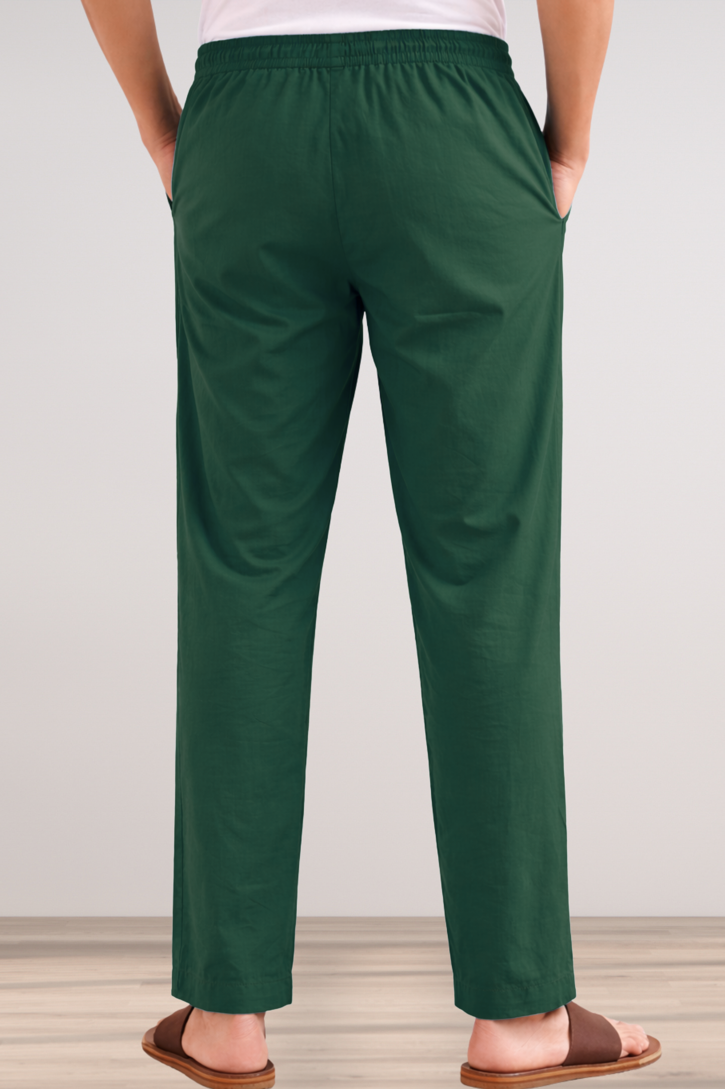 Bottle Green Cotton Pant Pajama