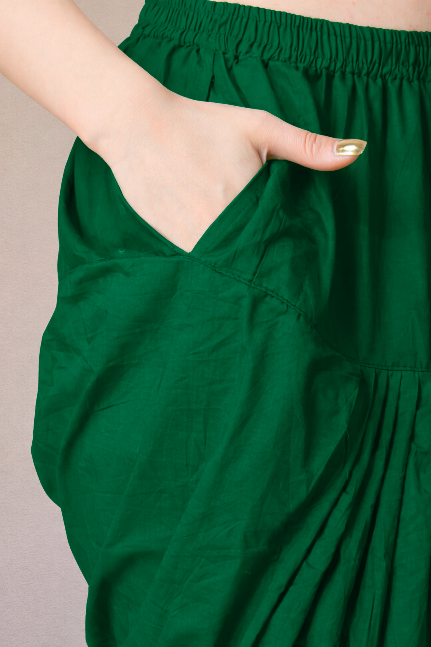 Bottle Green Cotton Patiala Salwar