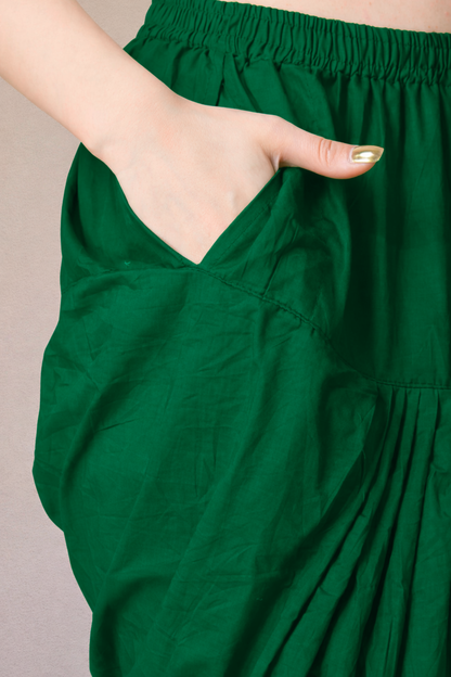 Bottle Green Cotton Patiala Salwar