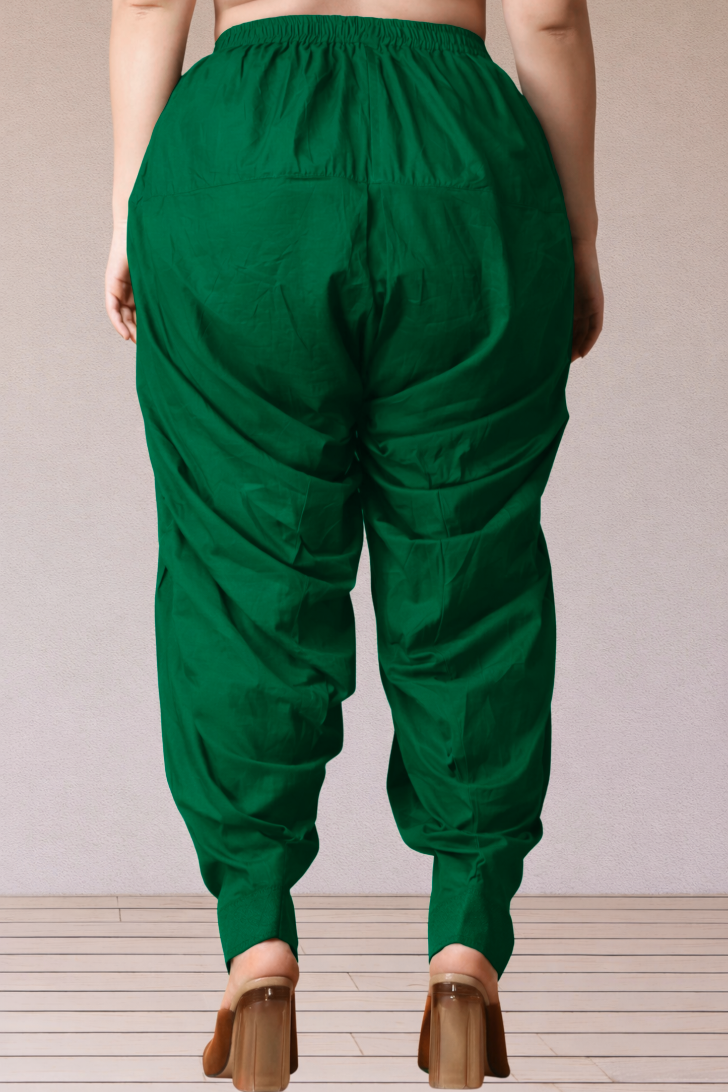 Bottle Green Cotton Patiala Salwar