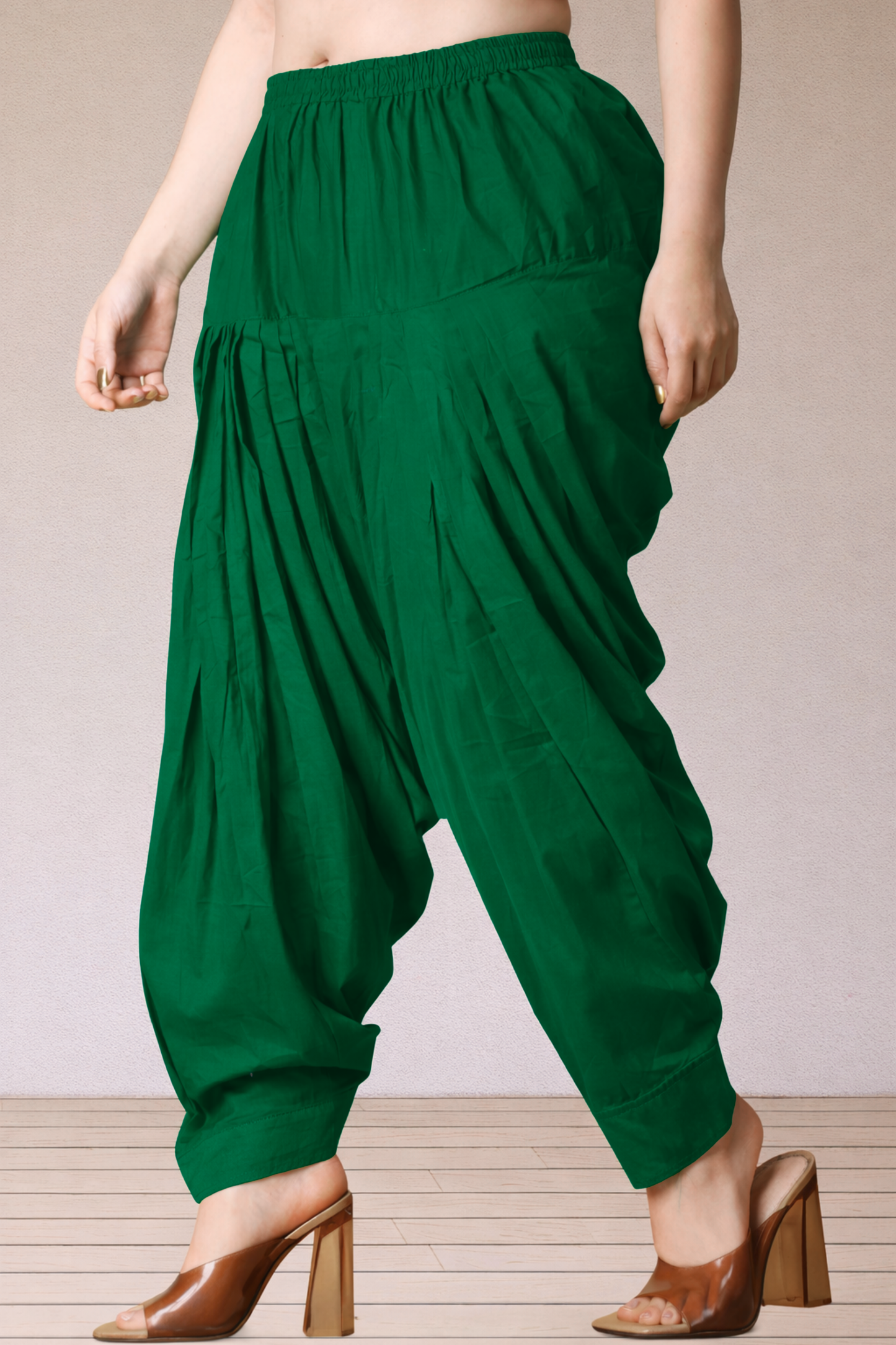 Bottle Green Cotton Patiala Salwar