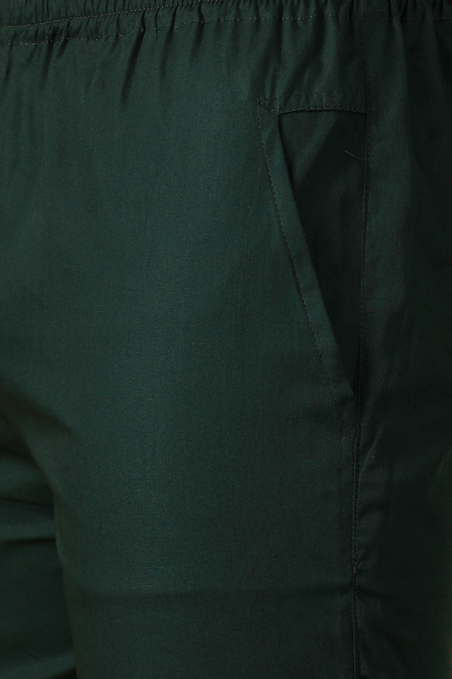 Bottle Green Cotton Shorts