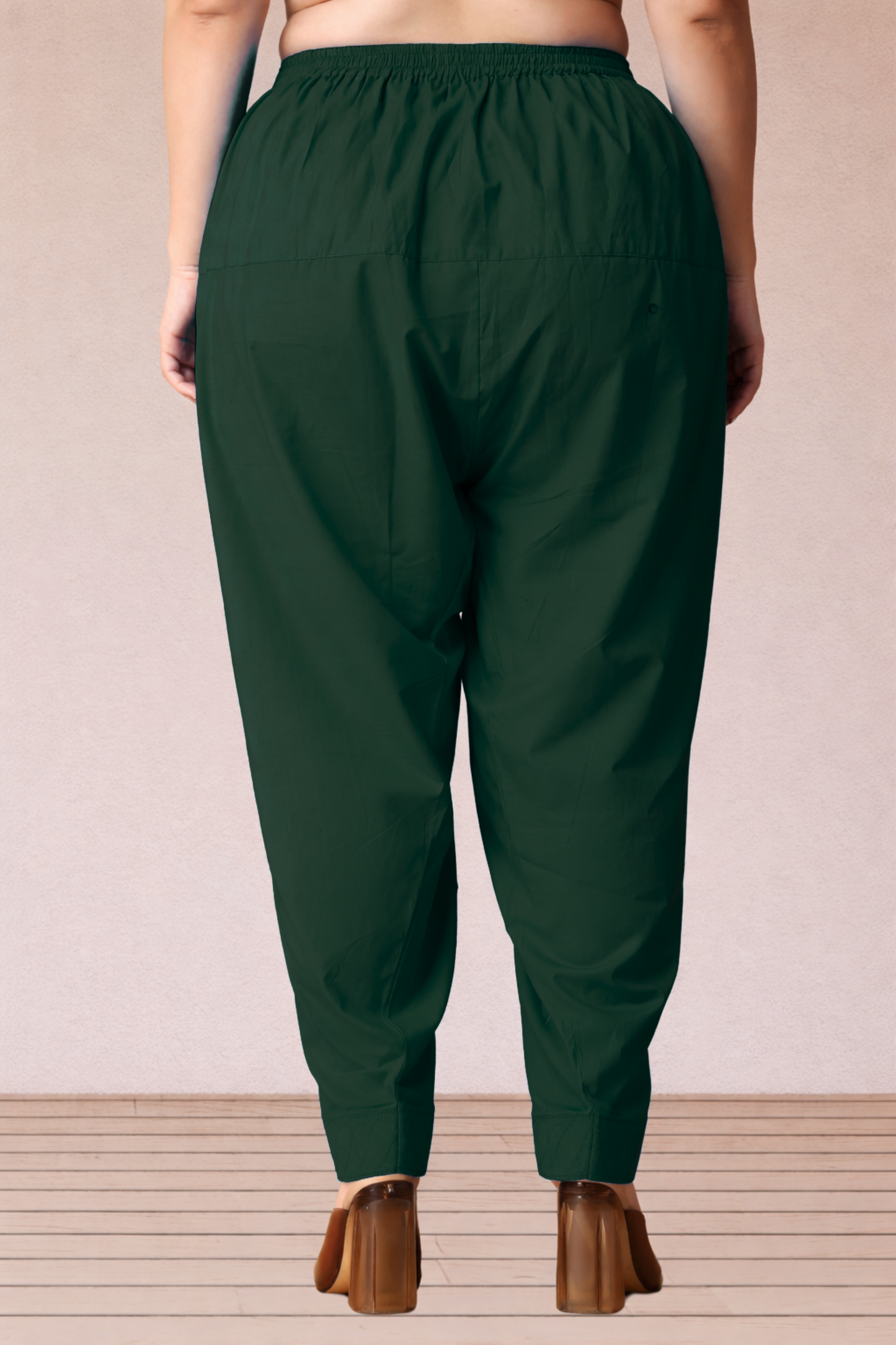 Bottle Green Cotton Straight Salwar