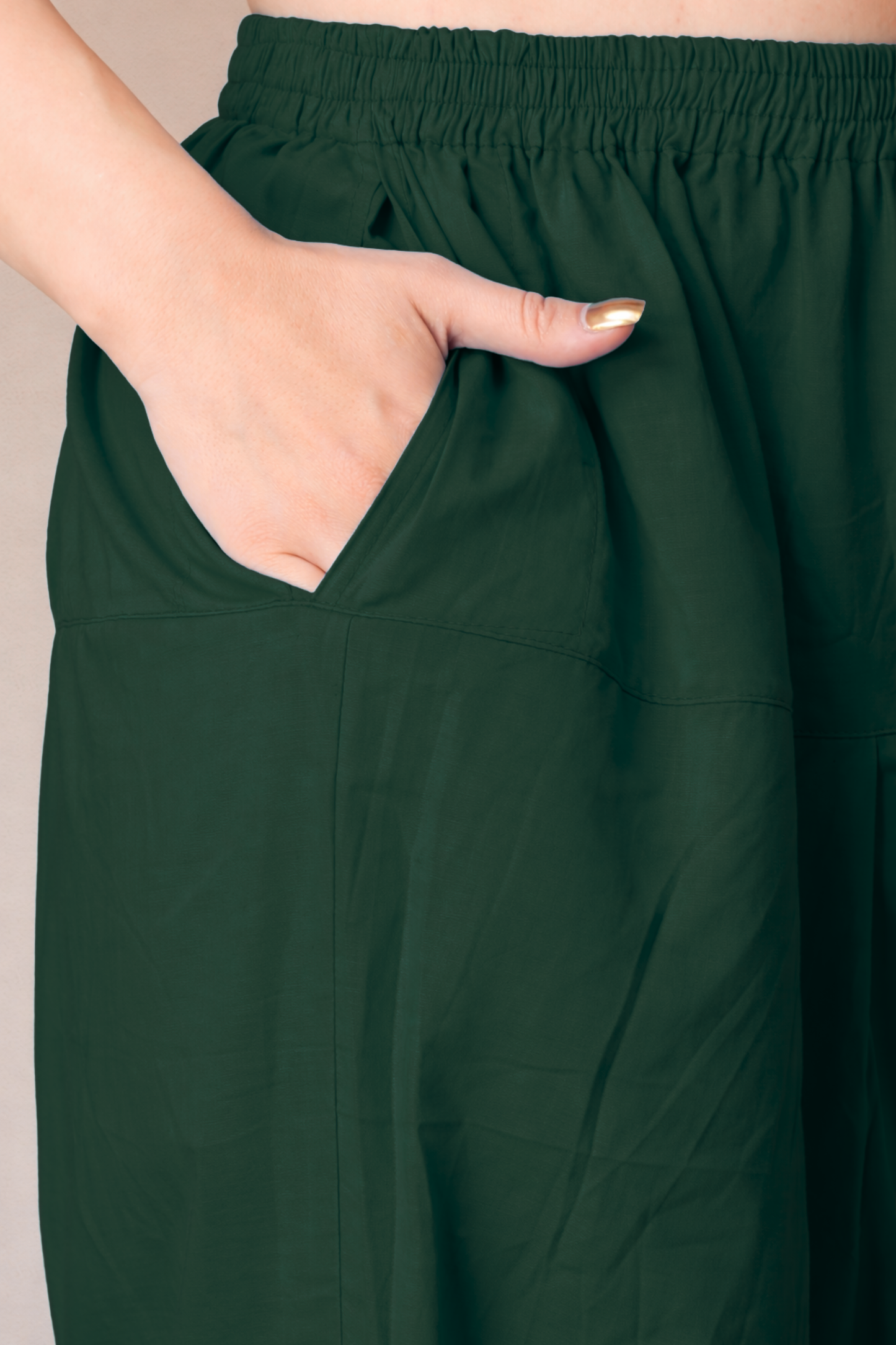 Bottle Green Cotton Straight Salwar