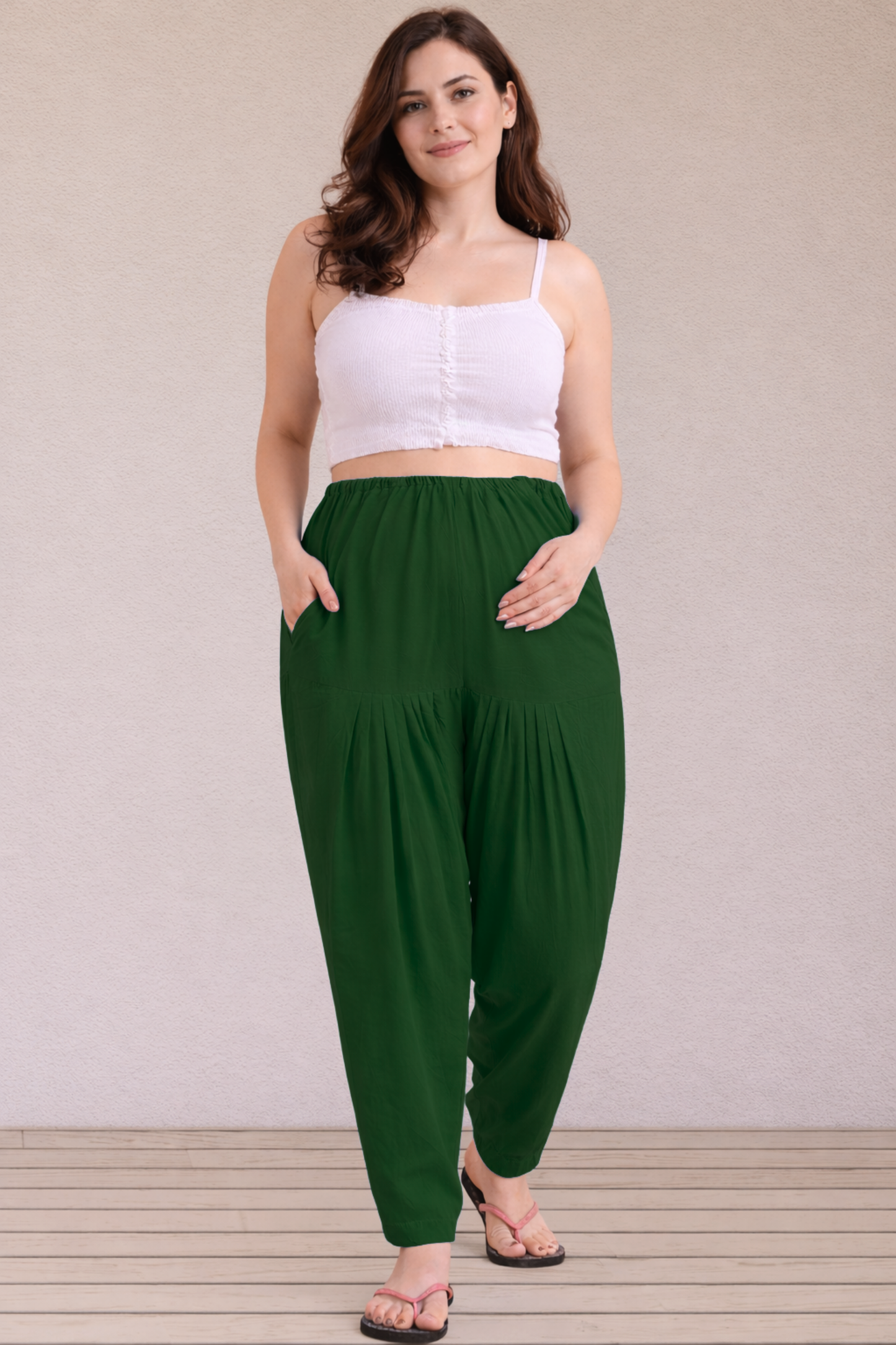 Bottle Green Easy Fit Cotton Maternity Salwar
