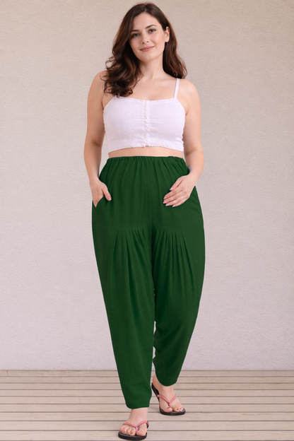 Bottle Green Easy Fit Cotton Maternity Salwar