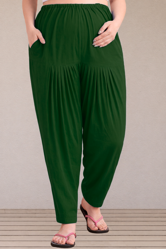 Bottle Green Easy Fit Cotton Maternity Salwar