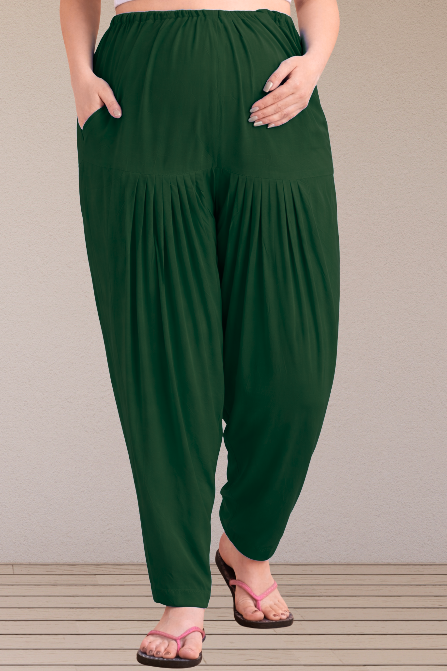 Bottle Green Easy Fit Rayon Maternity Salwar