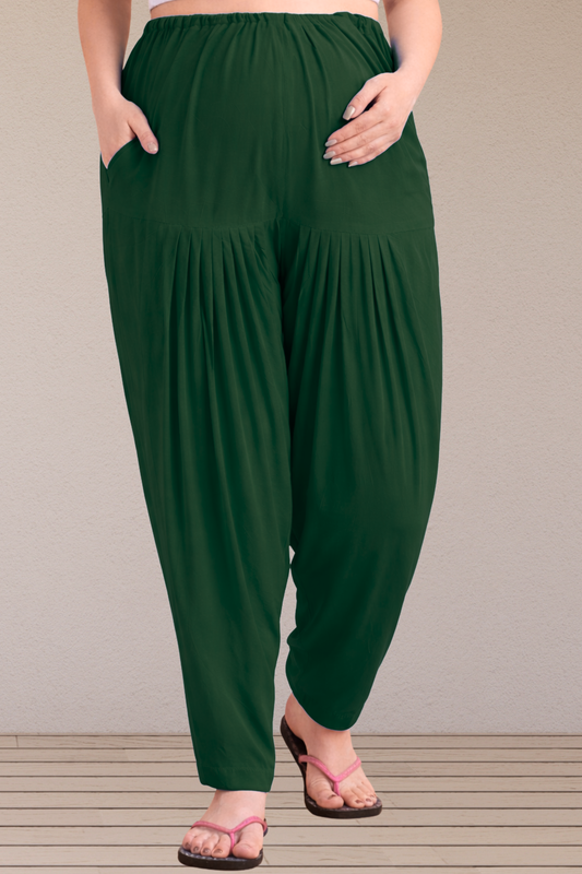 Bottle Green Easy Fit Rayon Maternity Salwar