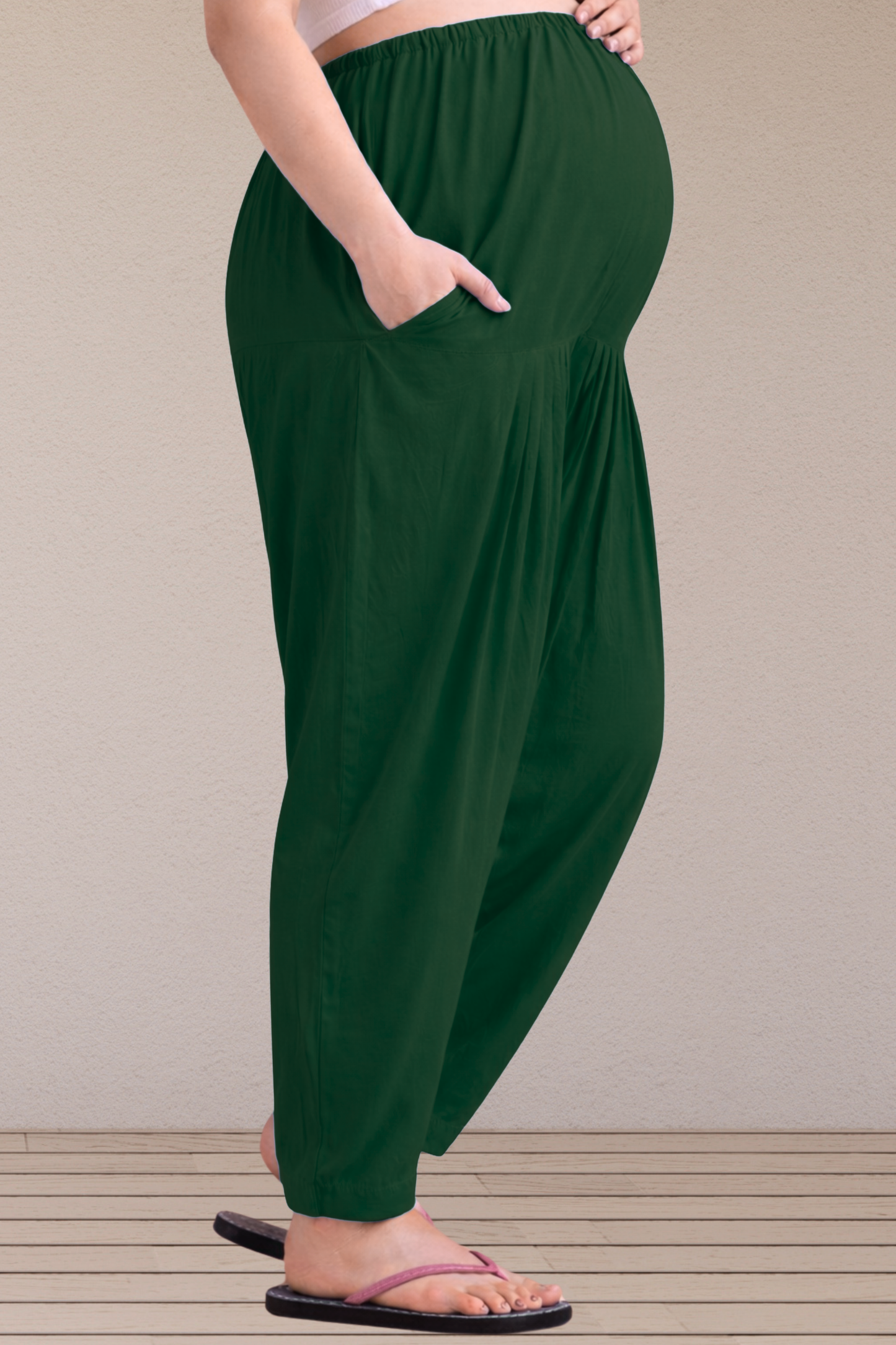 Bottle Green Easy Fit Rayon Maternity Salwar