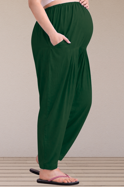 Bottle Green Easy Fit Rayon Maternity Salwar