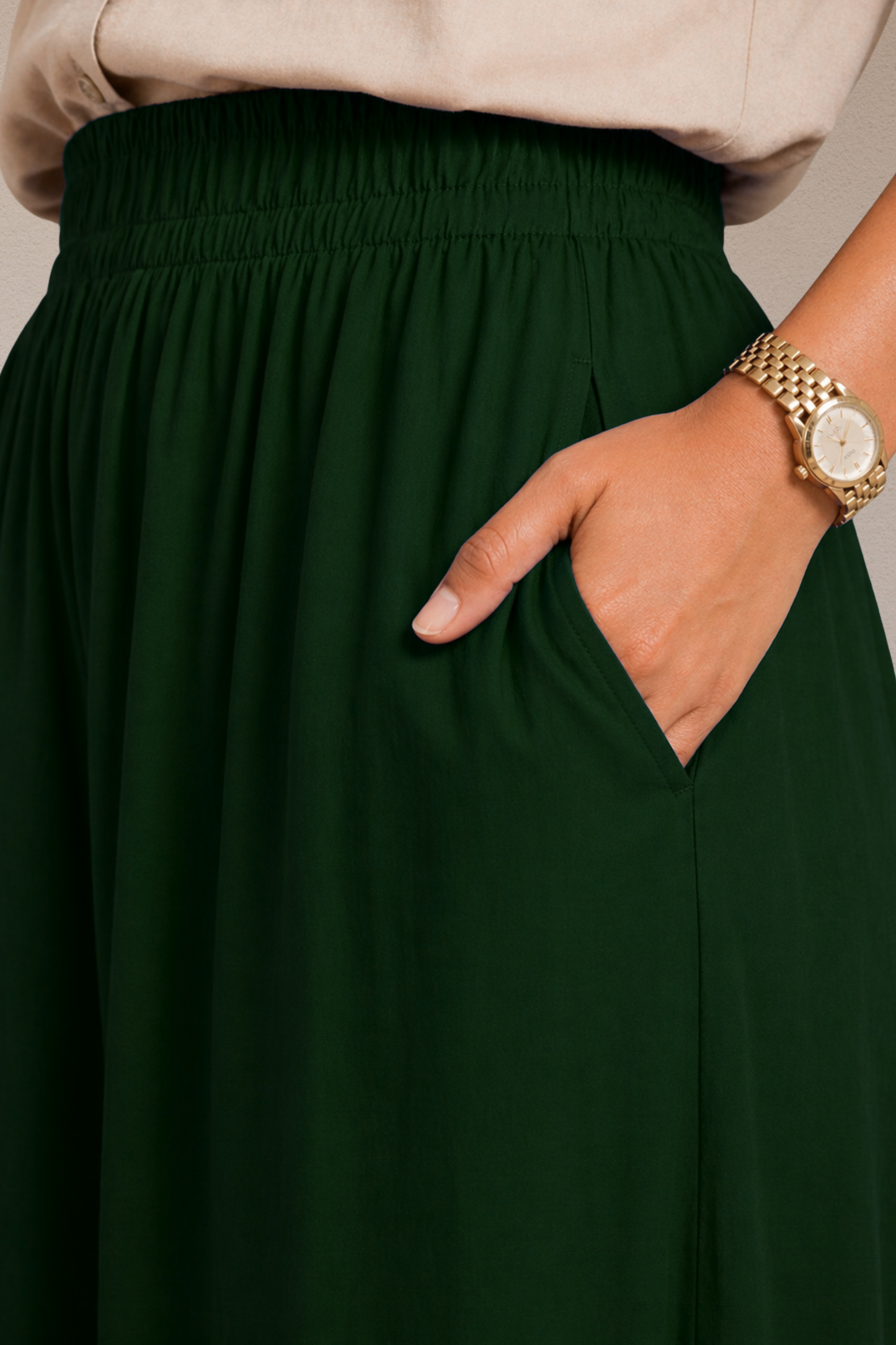 Bottle Green Rayon Afghani Pants