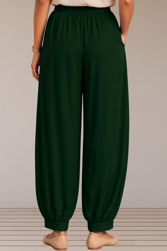 Bottle Green Rayon Afghani Pants