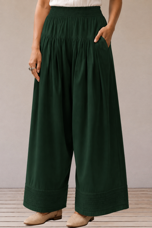 Bottle Green Rayon Farshi Salwar