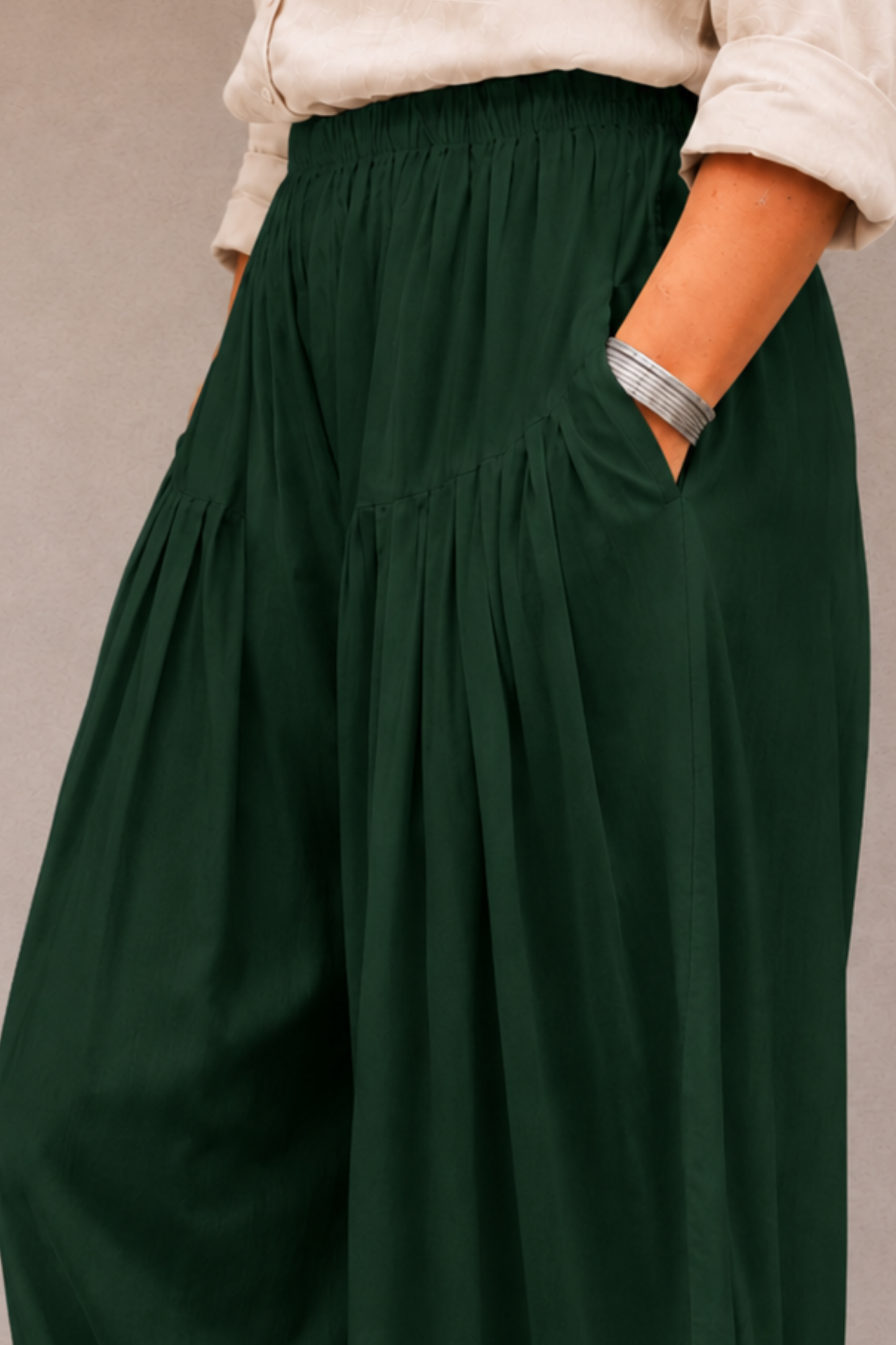 Bottle Green Rayon Farshi Salwar