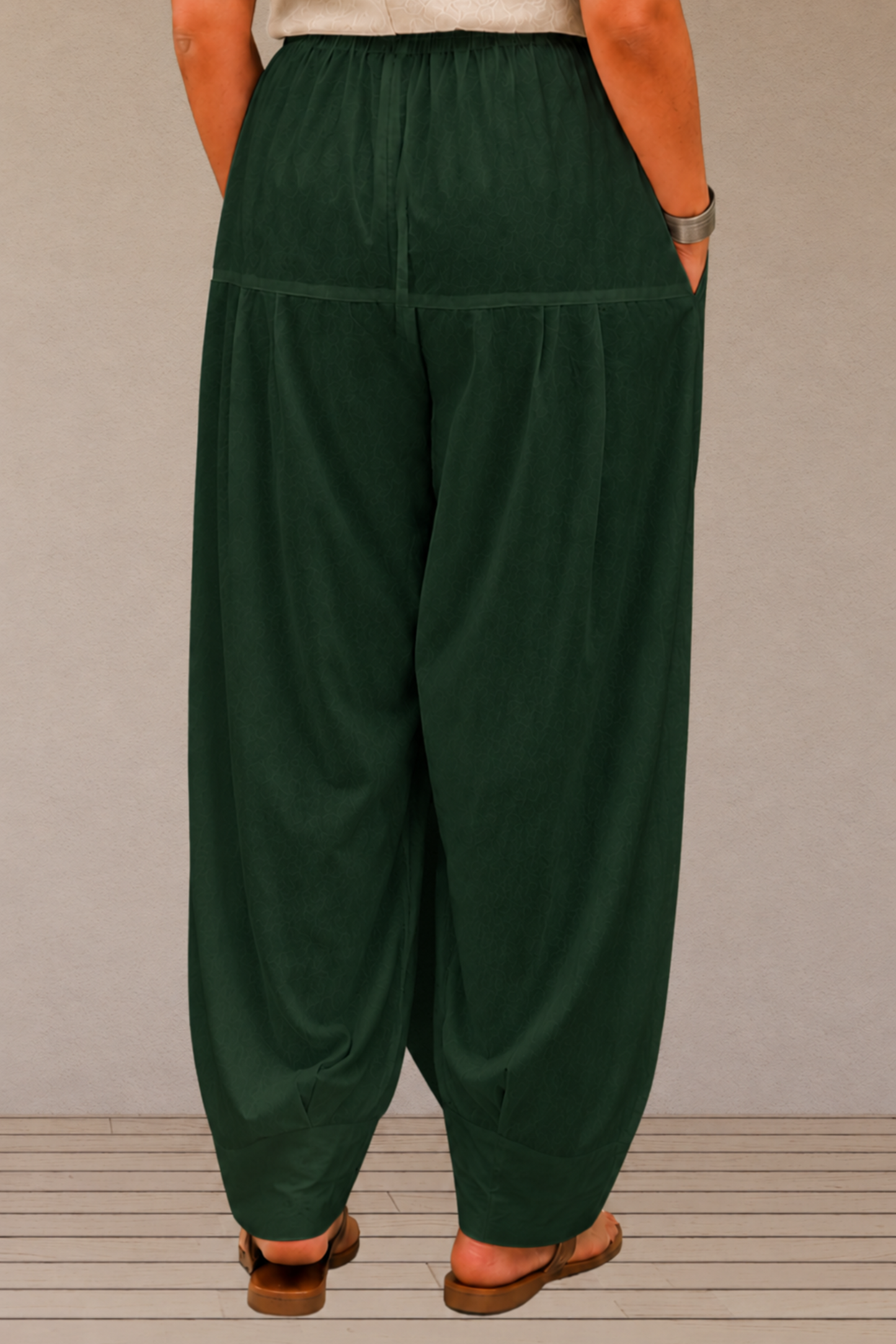 Bottle Green Rayon Farshi Salwar