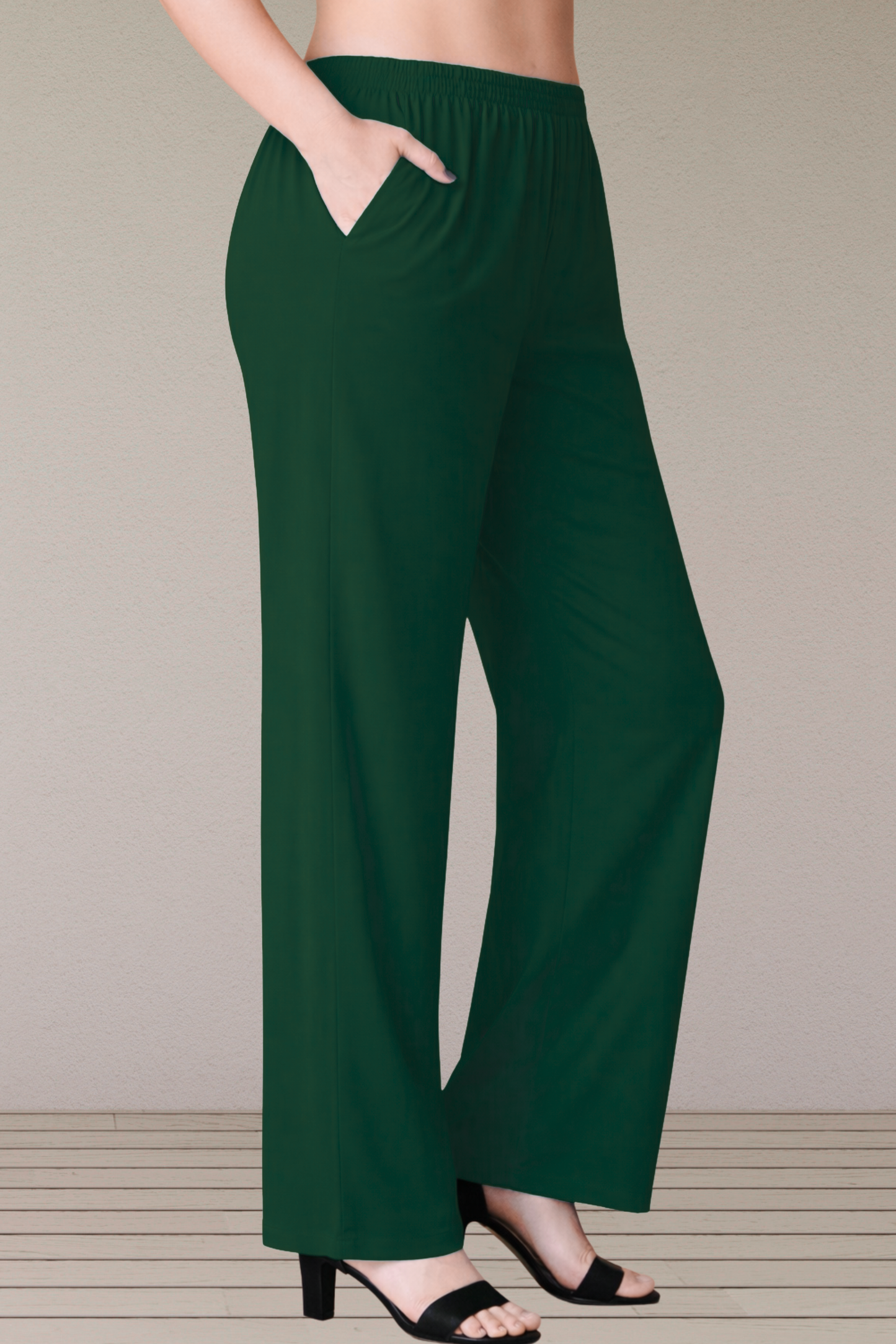 Bottle Green Rayon Kurti Pant