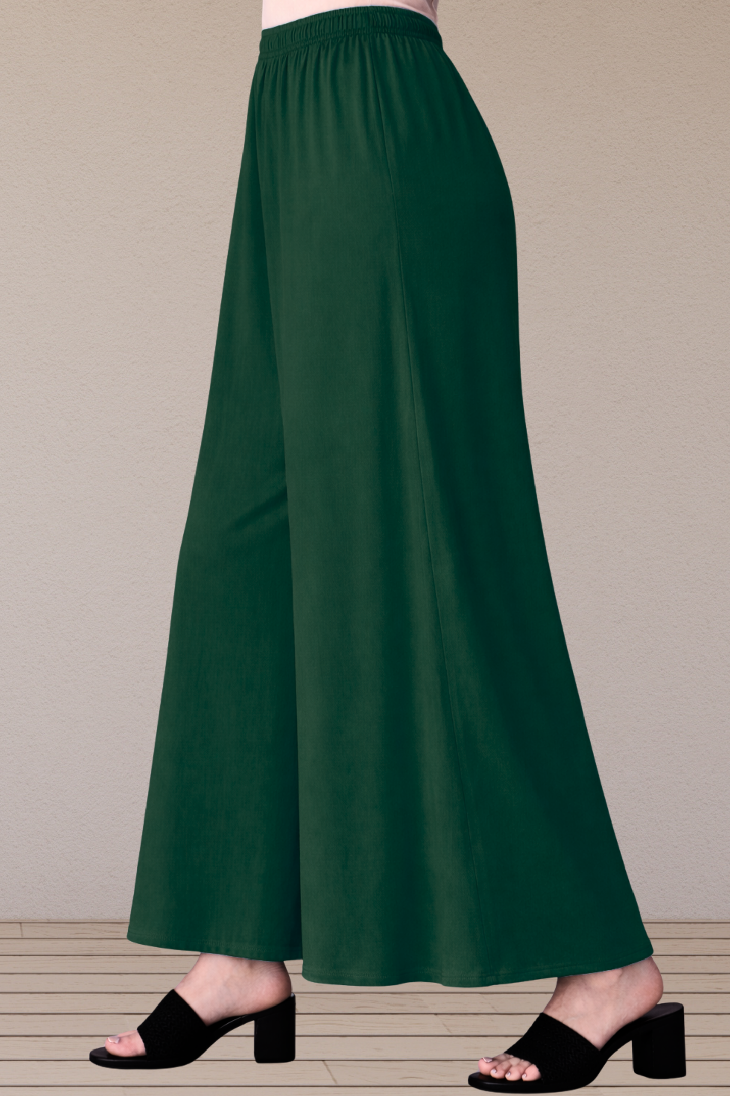 Bottle Green Rayon Skirt Palazzo