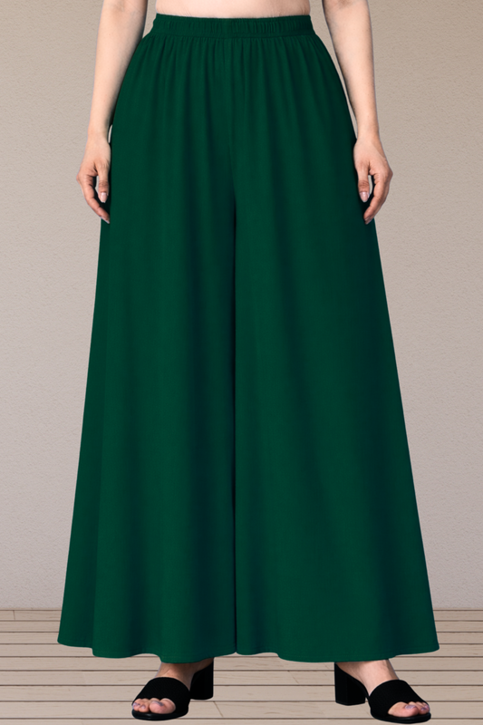 Bottle Green Rayon Skirt Palazzo