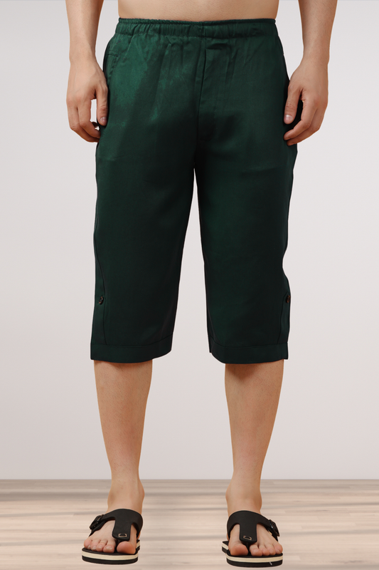 Bottle Green Tencel Capri