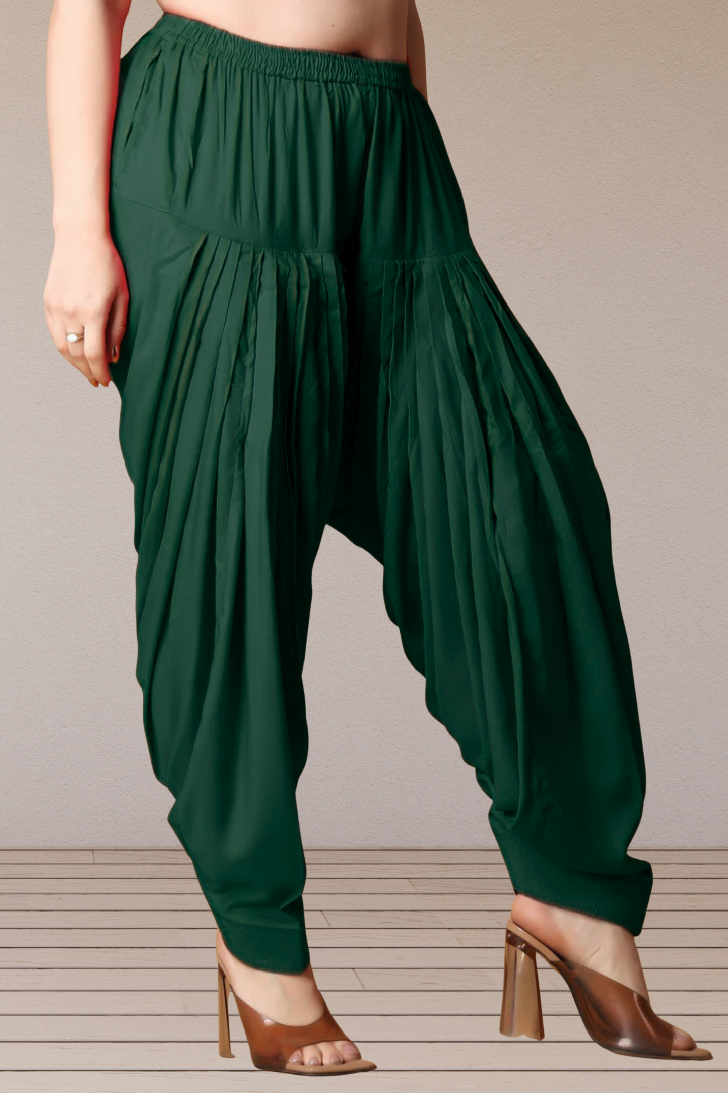 Bottle Green Rayon Patiala Salwar