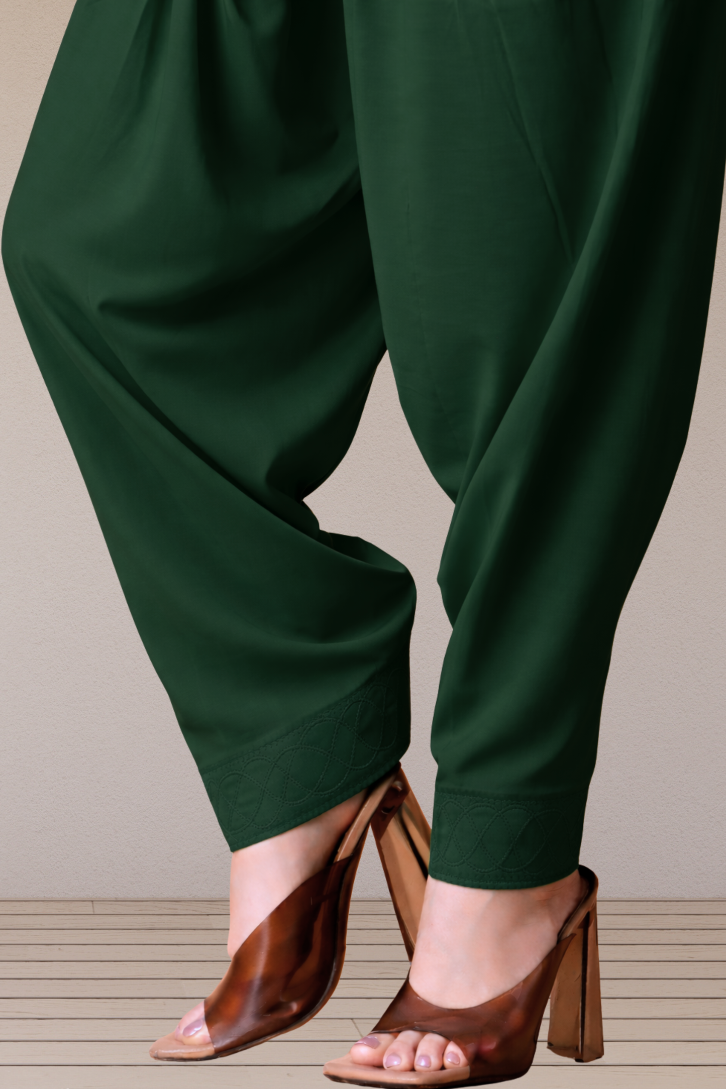Bottle Green Rayon Patiala Salwar