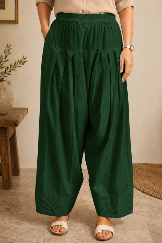 Bottle Green Cotton Farshi Salwar