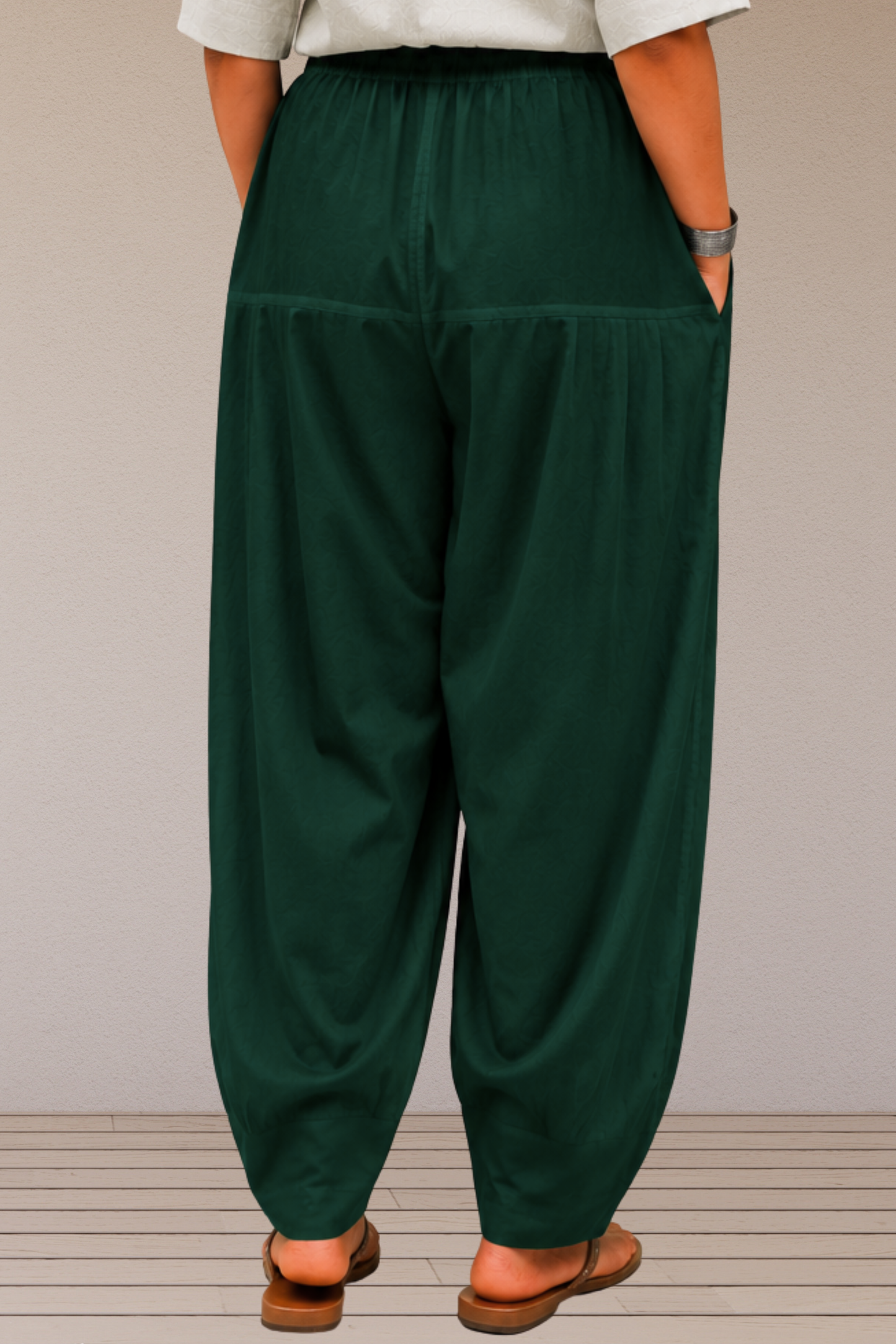 Bottle Green Cotton Farshi Salwar
