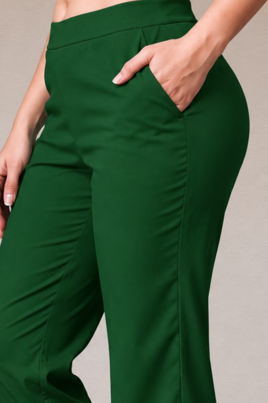 Bottle Green Lycra Slub Pants