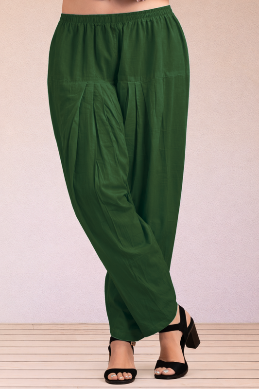 Bottle Green Easy Fit Cotton Salwar