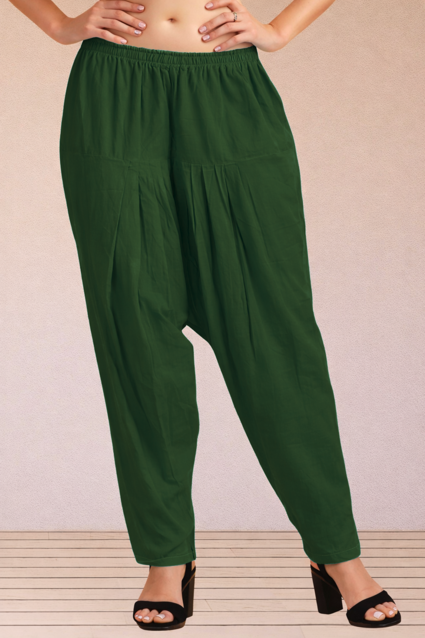 Bottle Green Easy Fit Cotton Salwar