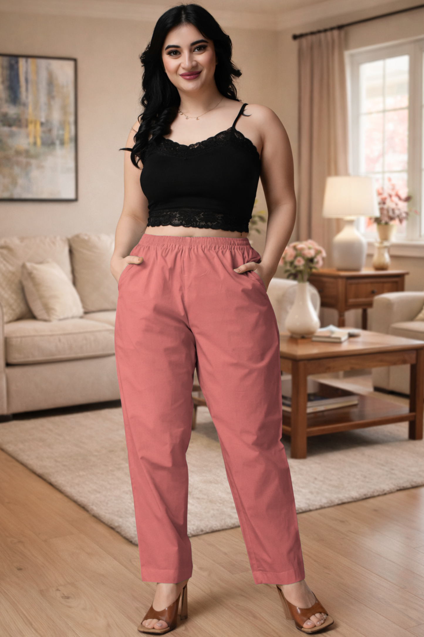 Brick Cotton Kurti Pant