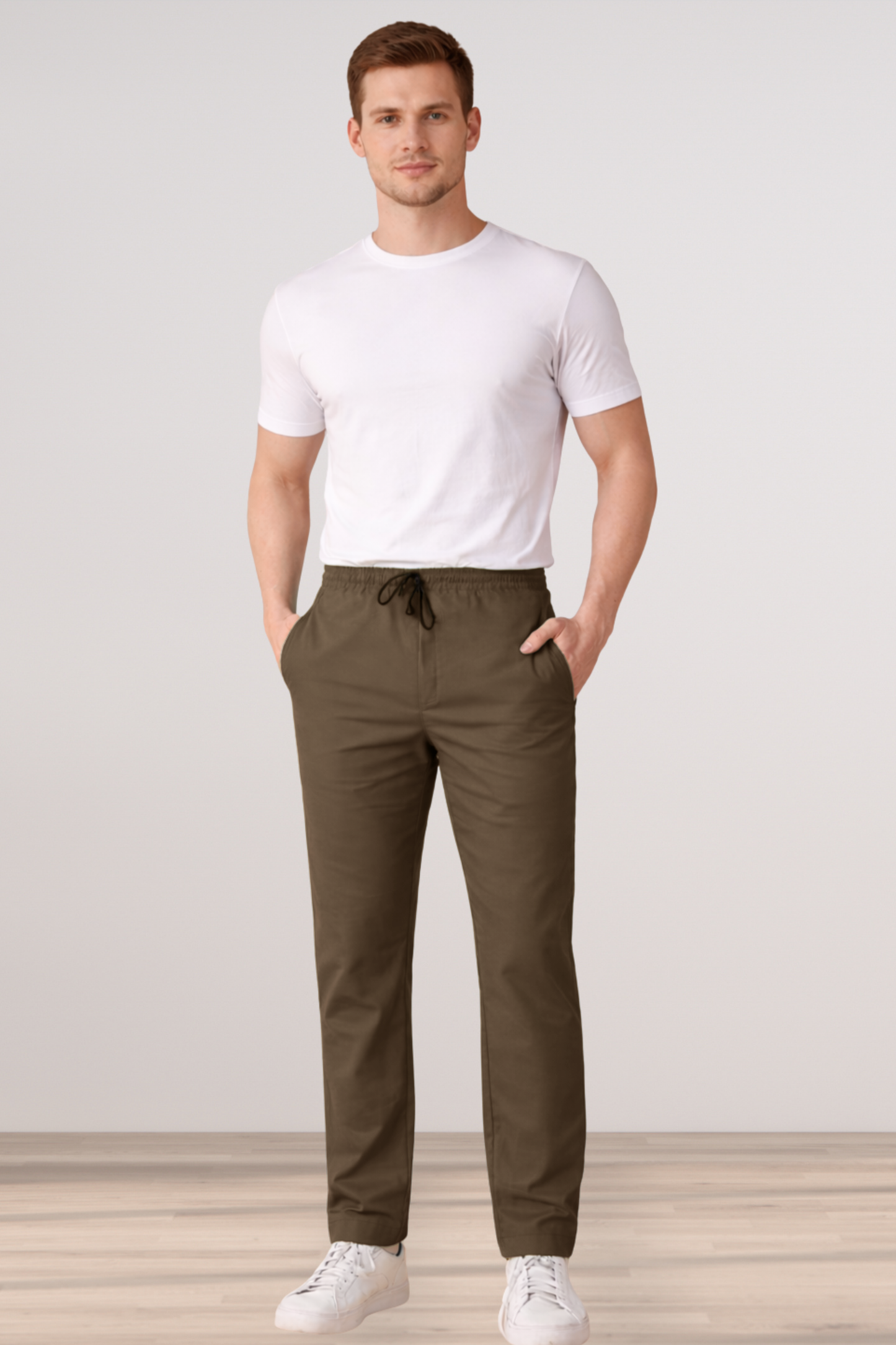 Brown Cotton Track Pants