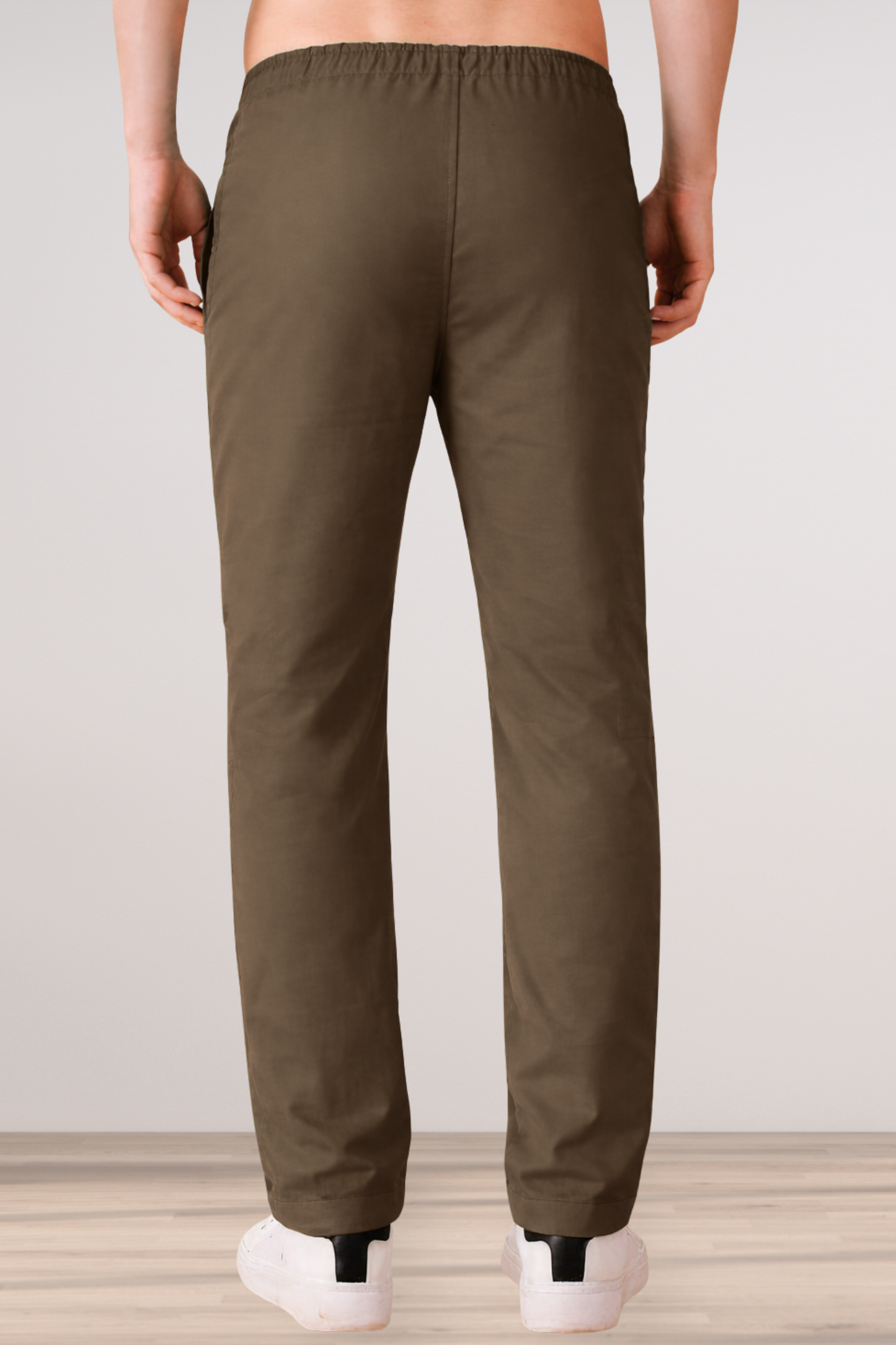 Brown Cotton Track Pants