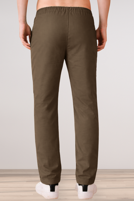 Brown Cotton Track Pants