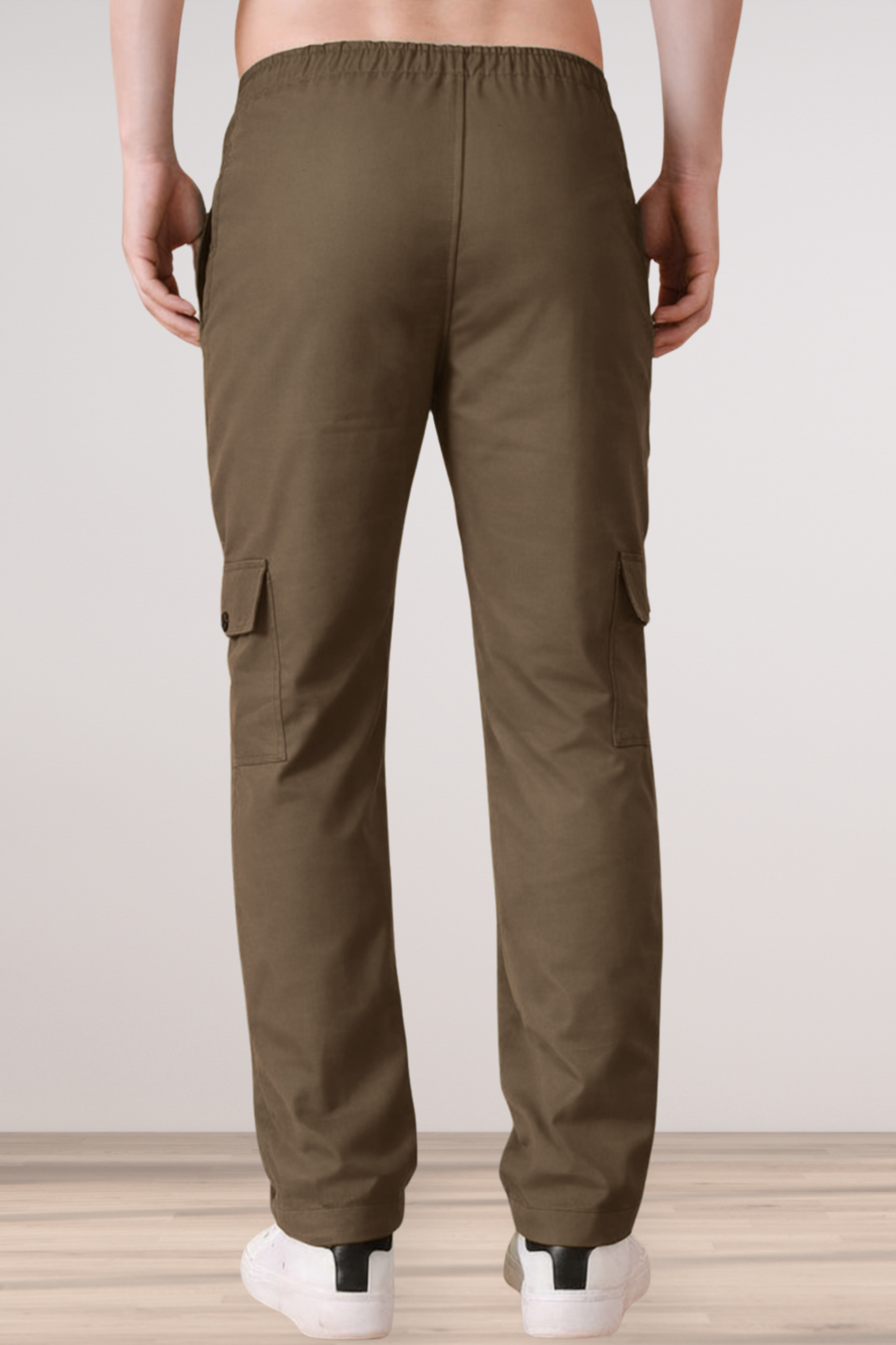 Brown Cotton Cargo Pants