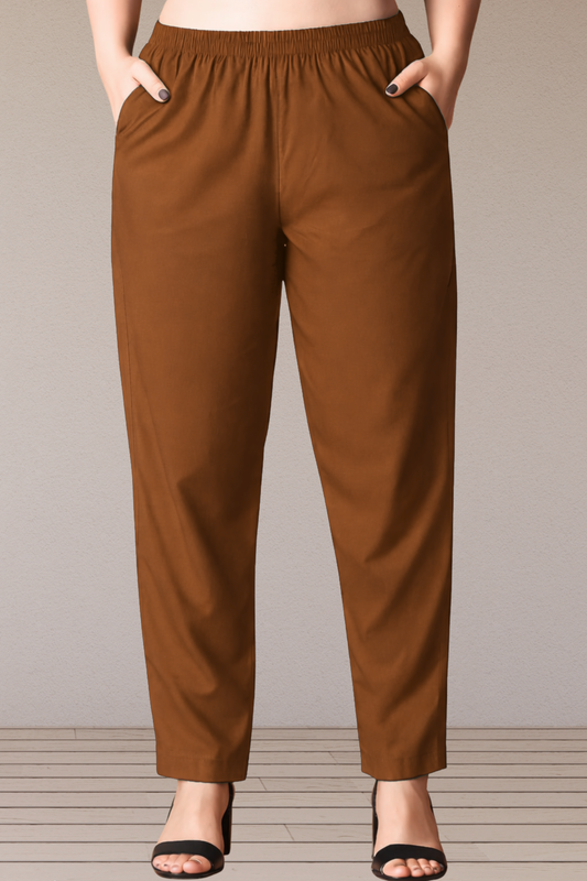 Brown Cotton Kurti Pant
