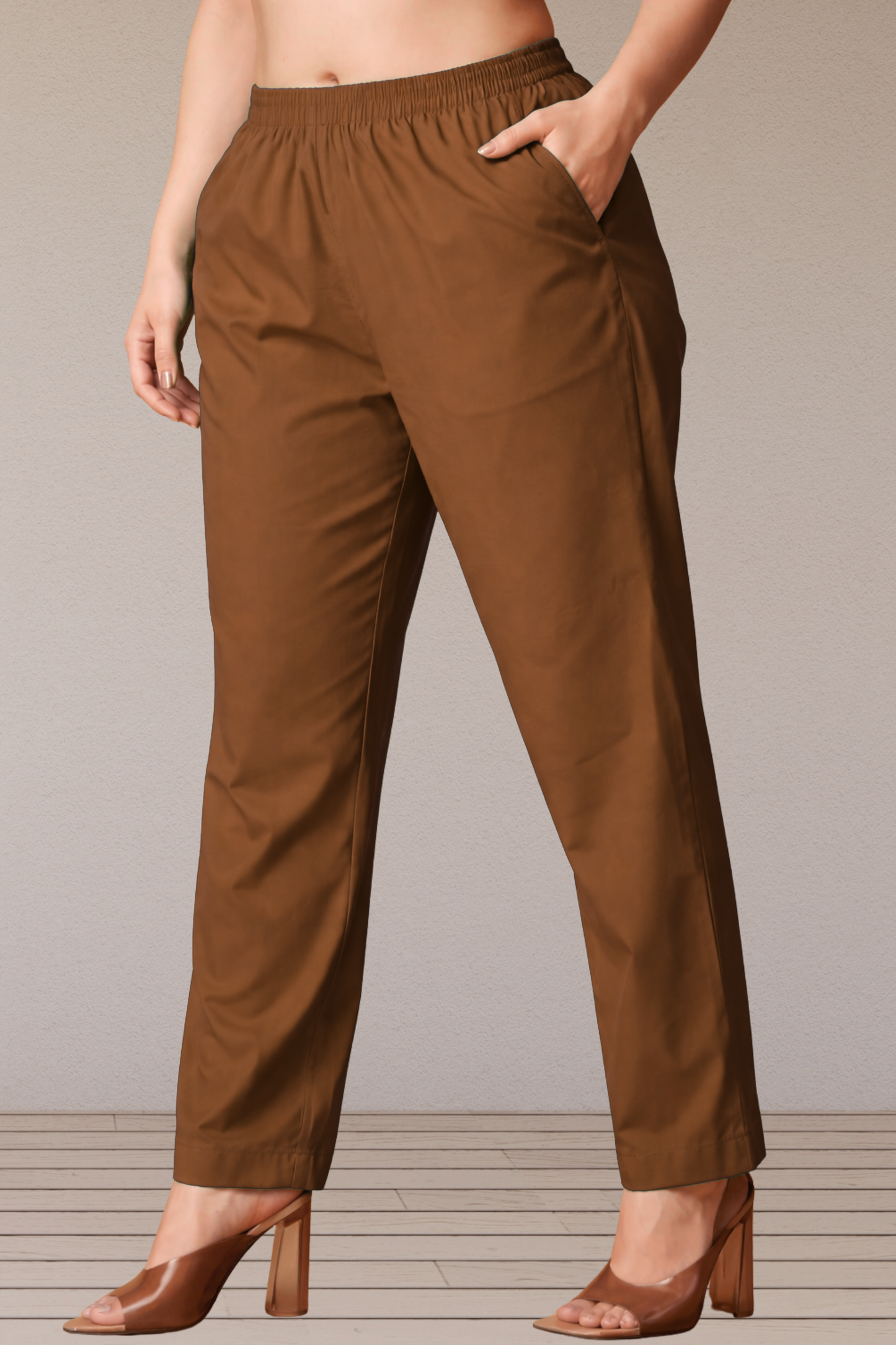 Brown Cotton Kurti Pant